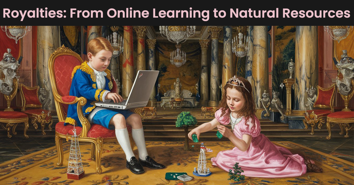 Royalties: from online learning to natural resources.