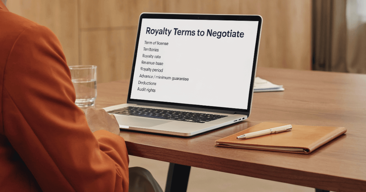 Royalty terms to negotiate.